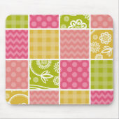 Zigzag, Zickzack, Polka Dots, Gingham, Patchwork Mousepad (Vorne)