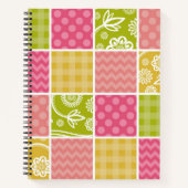 Zigzag, Zickzack, Polka Dots, Gingham, Patchwork Notizblock (Vorderseite)