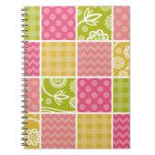 Zigzag, Zickzack, Polka Dots, Gingham, Patchwork Notizblock (Vorderseite)