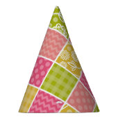 Zigzag, Zickzack, Polka Dots, Gingham, Patchwork Partyhütchen (Rechts)
