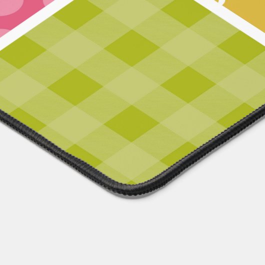 Zigzag, Zickzack, Polka Dots, Gingham, Patchwork Schreibtischunterlage (Ecke)