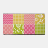 Zigzag, Zickzack, Polka Dots, Gingham, Patchwork Schreibtischunterlage (Vorderseite)