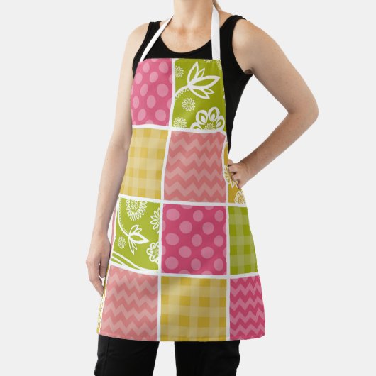 Zigzag, Zickzack, Polka Dots, Gingham, Patchwork Schürze (InSitu)