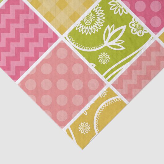 Zigzag, Zickzack, Polka Dots, Gingham, Patchwork Seidenpapier (Ausschnitt)