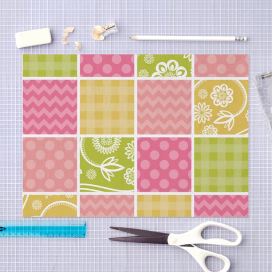 Zigzag, Zickzack, Polka Dots, Gingham, Patchwork Seidenpapier (Handwerk)