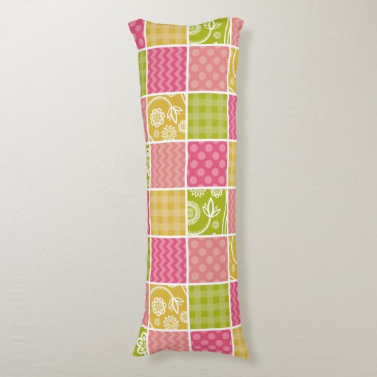 Zigzag, Zickzack, Polka Dots, Gingham, Patchwork Seitenschläferkissen (Vorderseite Vertikal)