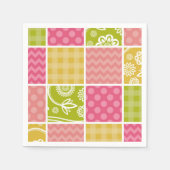 Zigzag, Zickzack, Polka Dots, Gingham, Patchwork Serviette (Vorderseite)