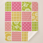 Zigzag, Zickzack, Polka Dots, Gingham, Patchwork Sherpadecke (Vorderseite)