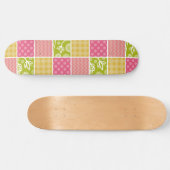 Zigzag, Zickzack, Polka Dots, Gingham, Patchwork Skateboard (Horizontal)