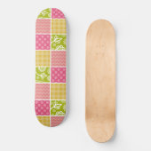 Zigzag, Zickzack, Polka Dots, Gingham, Patchwork Skateboard (Vorderseite)