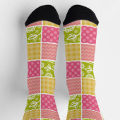 Zigzag, Zickzack, Polka Dots, Gingham, Patchwork Socken (Oben)