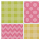 Zigzag, Zickzack, Polka Dots, Gingham, Patchwork Stoff (Nahaufnahme)
