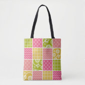 Zigzag, Zickzack, Polka Dots, Gingham, Patchwork Tasche (Vorderseite)