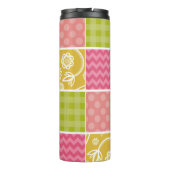 Zigzag, Zickzack, Polka Dots, Gingham, Patchwork Thermosbecher (Rückseite)