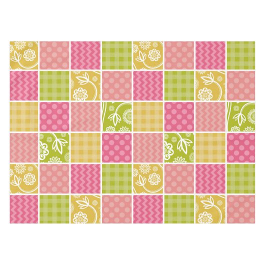 Zigzag, Zickzack, Polka Dots, Gingham, Patchwork Tischdecke (Vorderseite (Horizontal))