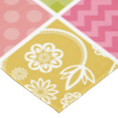 Zigzag, Zickzack, Polka Dots, Gingham, Patchwork Tischdecke (Schrägansicht)