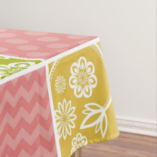 Zigzag, Zickzack, Polka Dots, Gingham, Patchwork Tischdecke