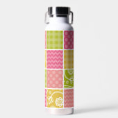Zigzag, Zickzack, Polka Dots, Gingham, Patchwork Trinkflasche (Vorne)