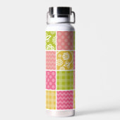 Zigzag, Zickzack, Polka Dots, Gingham, Patchwork Trinkflasche (Rückseite)