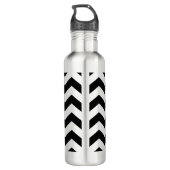 Zigzag Zickzack Schwarz/Weiß Edelstahlflasche (Rückseite)