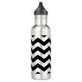 Zigzag Zickzack Schwarz/Weiß Edelstahlflasche (Rechts)