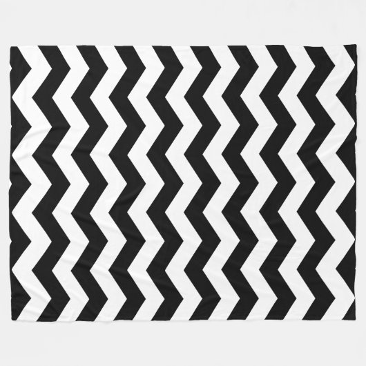 Zigzag Zickzack Schwarz/Weiß Fleecedecke (Vorderseite (Horizontal))