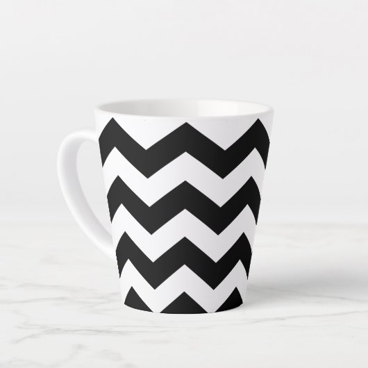 Zigzag Zickzack Schwarz/Weiß Milchtasse (Linke Ecke)