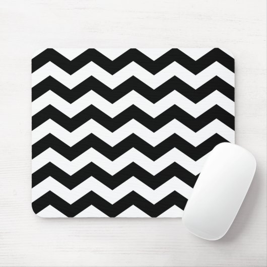 Zigzag Zickzack Schwarz/Weiß Mousepad (Mit Mouse)