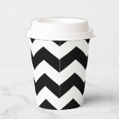 Zigzag Zickzack Schwarz/Weiß Pappbecher (Rechts)