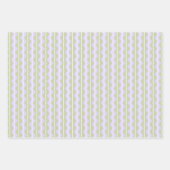 Zigzag Zickzack Streifen Lila, grün und blass Elfe Geschenkpapier Set (Vorderseite)