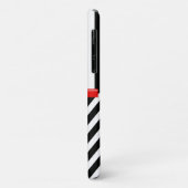 Zigzag, Zickzack, Streifen, Schwarz und Weiß Case-Mate iPhone Hülle (Hinten/Links)