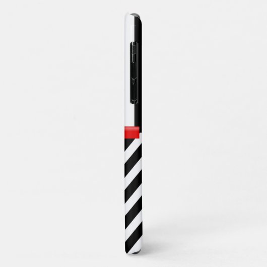 Zigzag, Zickzack, Streifen, Schwarz und Weiß Case-Mate iPhone Hülle (Hinten/Links)