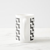 Zigzags Bone China Tasse, Schwarz und Weiß Chevron Porzellantasse (Rückseite)