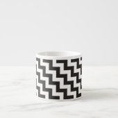 Zigzags Esperesso Tasse, Schwarz und Weiß Chevrons Espressotasse (Vorderseite)