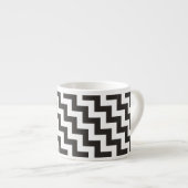 Zigzags Esperesso Tasse, Schwarz und Weiß Chevrons Espressotasse (Vorderseite Rechts)