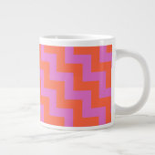 Zigzags Jumbo Tasse, Magenta und Orange Chevrons Jumbo-Tasse (Rechts)