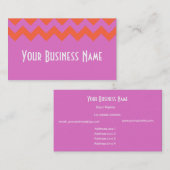 Zigzags Magenta und Orange Chevrons Business Card Visitenkarte (Vorne/Hinten)