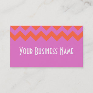 Zigzags Magenta und Orange Chevrons Business Card Visitenkarte