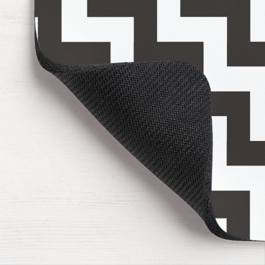 Zigzags Mousepad, Black and White Chevrons Mousepad (Ecke)