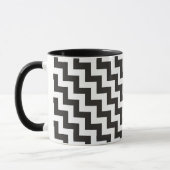 Zigzags Ringer-Tasse, Schwarz-Weiß-Chevronen Tasse (Links)