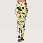 Zigzags Stripes-Punkte Nahtloses Muster Leggings (Rückseite)