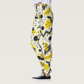 Zigzags Stripes-Punkte Nahtloses Muster Leggings (Links)