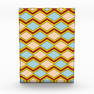 Zigzags und Diamonds Abstrakte Kunst Fotoblock