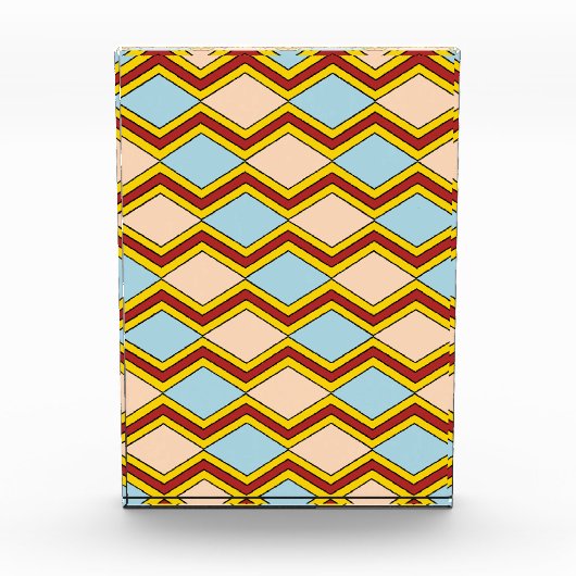 Zigzags und Diamonds Abstrakte Kunst Fotoblock (Vorderseite)