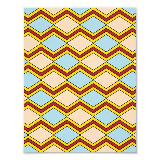 Zigzags und Diamonds Abstrakte Kunst Fotodruck (Vorne)