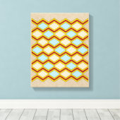 Zigzags und Diamonds Abstrakte Kunst Leinwanddruck (Insitu (Holzboden))