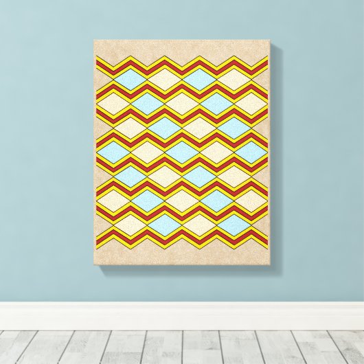 Zigzags und Diamonds Abstrakte Kunst Leinwanddruck (Insitu (Holzboden))