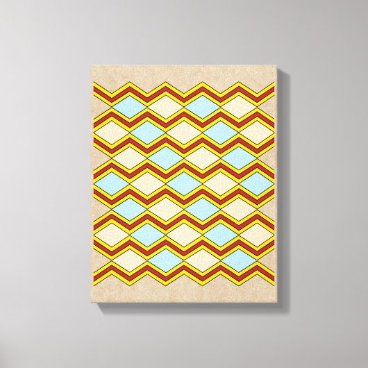 Zigzags und Diamonds Abstrakte Kunst Leinwanddruck (Vorderseite)