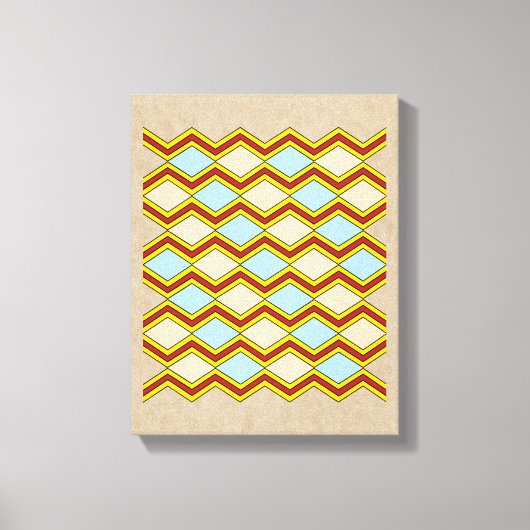 Zigzags und Diamonds Abstrakte Kunst Leinwanddruck (Vorderseite)