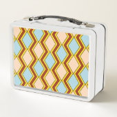 Zigzags und Diamonds Abstrakte Kunst Metall Brotdose (Rückseite)